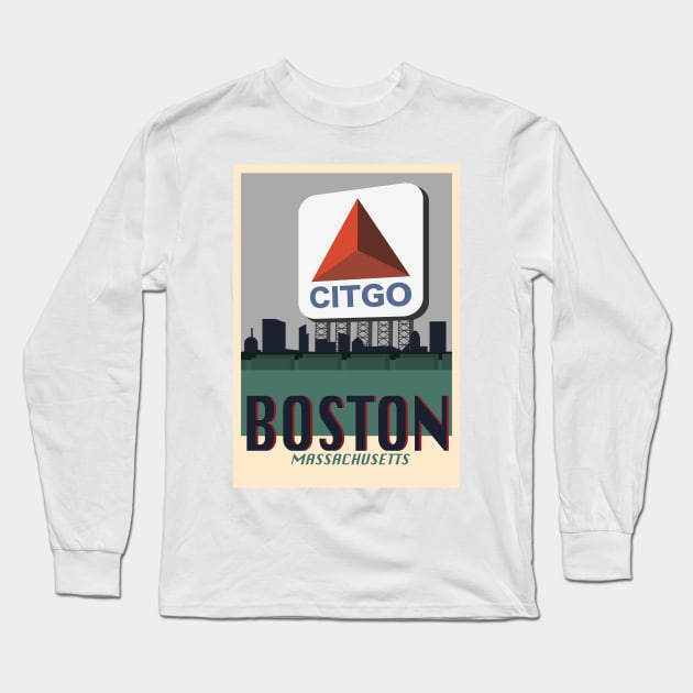 Boston Travel Poster 3 Long Sleeve T-Shirt by Rosemogo